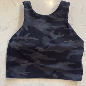 Athleta Grey/Black Sleeveless Crop Tank Top